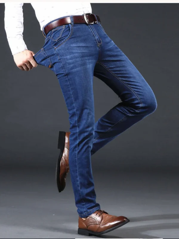 New Men Light Luxury Stretch Slim Fit Pants Comfortable Soft Business Fashion Straight Casual Denim Trousers Male Brand Clothing - Image 3