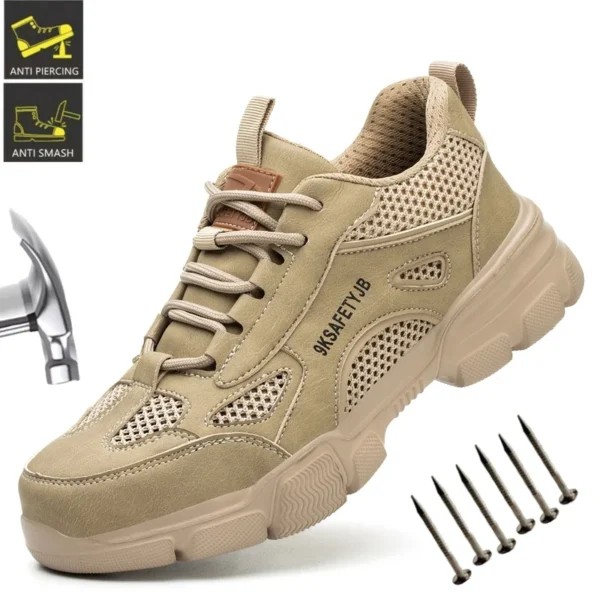 Breathable Sneaker Summer Safety Shoes For Men and Women Light Comfortable Indestructible Hombre Anti Puncture Work Boots