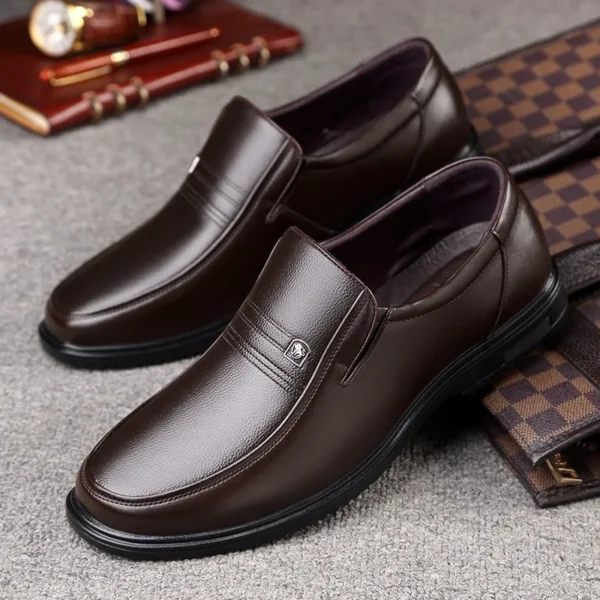 Handmade Genuine Leather Shoes Men Loafers Business Casual Shoes Classic Soft Leather Hombre Breathable Flat Shoes - Image 3