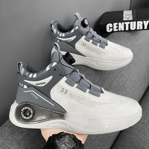 Mens Sneakers with Rotating Buckle Comfy Non Slip Lace up Durable Shoes for Mens Outdoor Activities - Image 5