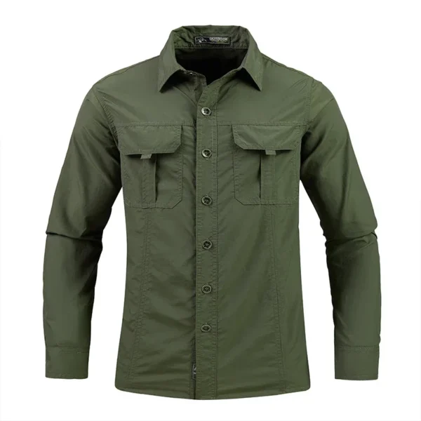 Long sleeved tactical shirt lightweight fast drying multifunctional outdoor work shirt breathable and sun resistant