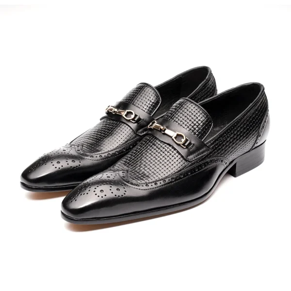 Fashion Business Casual Genuine Leather Shoes Handmade Party Wedding Wear Men Office Dress Shoe Big Size 39-50 Black Loafers - Image 2