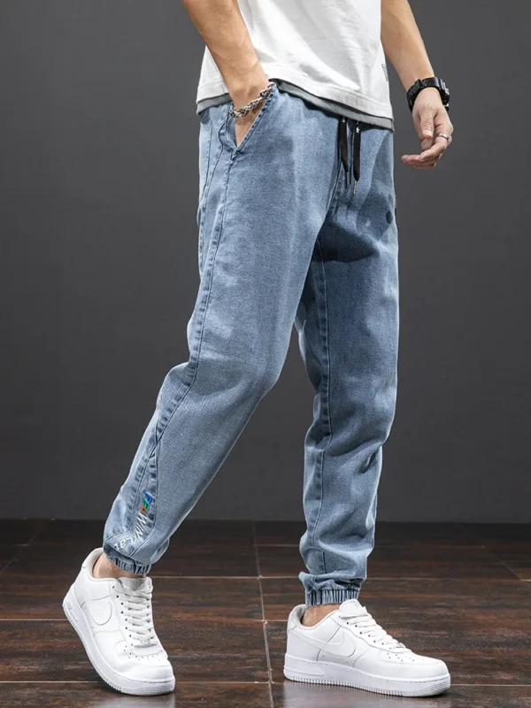 Spring Summer Black Blue Cargo Jeans Men Streetwear Denim Jogger Pants Men Baggy Harem Jean Trousers Plus Size - Image 2