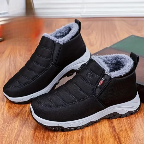 Women's Fleece Lined Snow Boots, Winter Warm Waterproof Slip On Ankle Boots, Thermal Outdoor Short Boots - Image 2