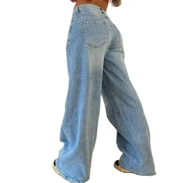 Vintage American-style Straight Jeans Women High Waist Casual Loose Denim Pants Female Comfortable Commuter Wide Leg Trousers 24 - Image 3