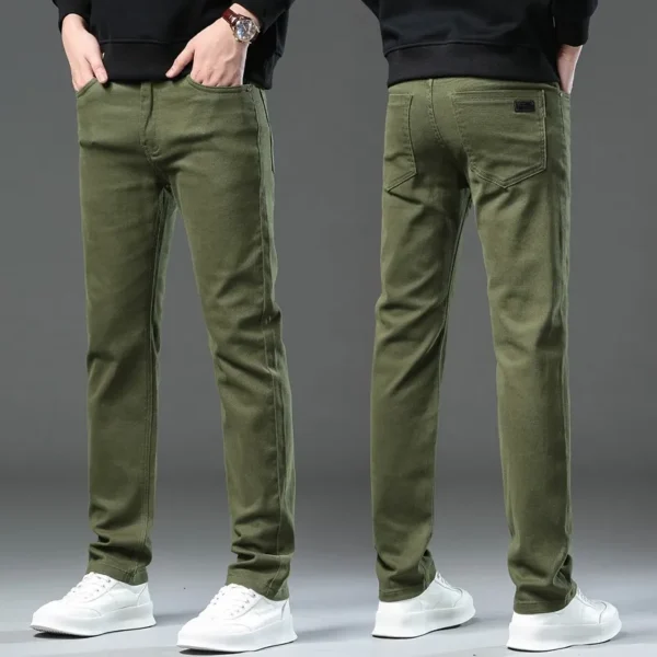 Autumn And Winter Men's Jeans New Large Size 29 44 Casual Pants Male Straight Elastic High Waist Trousers Fashion Color Pants - Image 2