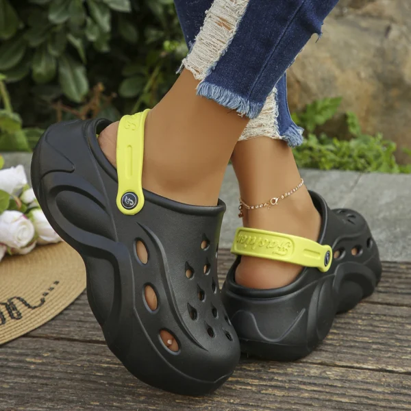 2024 Women's Thick Sole Sandals Platform EVA Clogs Fashion Garden Shoes for Women Outdoor Chunky Non Slip Beach Slippers - Image 6