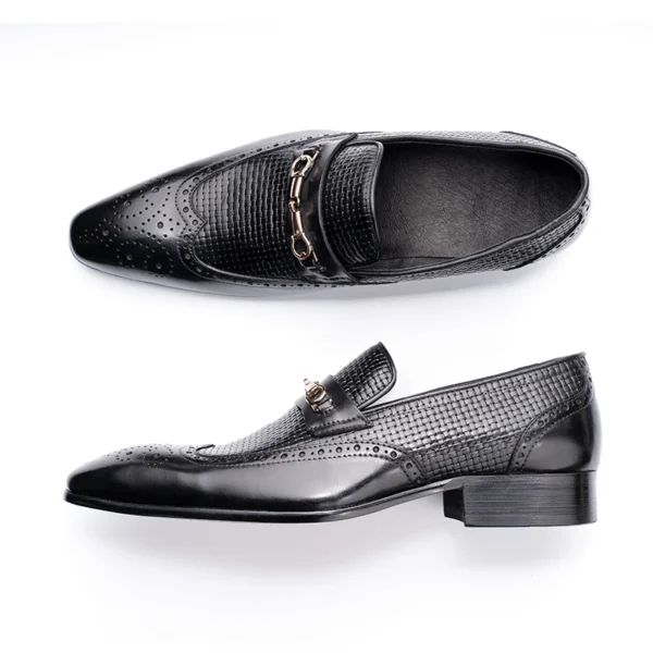 Fashion Business Casual Genuine Leather Shoes Handmade Party Wedding Wear Men Office Dress Shoe Big Size 39-50 Black Loafers - Image 4