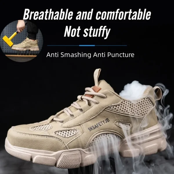 Breathable Sneaker Summer Safety Shoes For Men and Women Light Comfortable Indestructible Hombre Anti Puncture Work Boots - Image 2