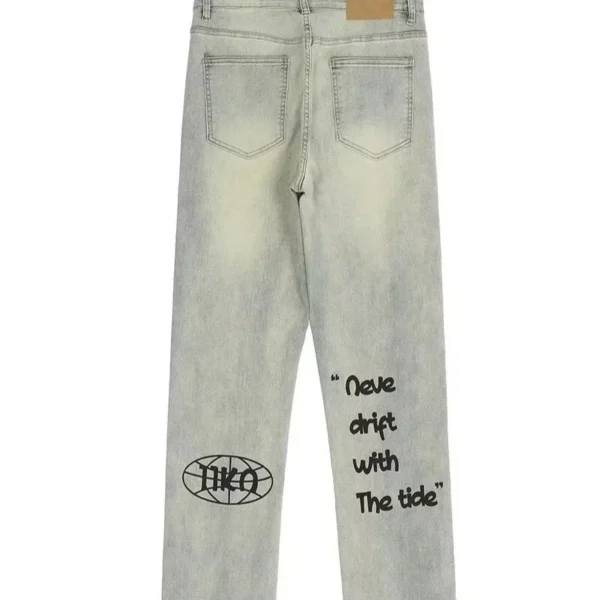 American Gothic Letter Men's Baggy Jeans Y2K Retro Harajuku Straight Denim Trousers Hip Hop Fashion Printed Jean Man Pants - Image 6