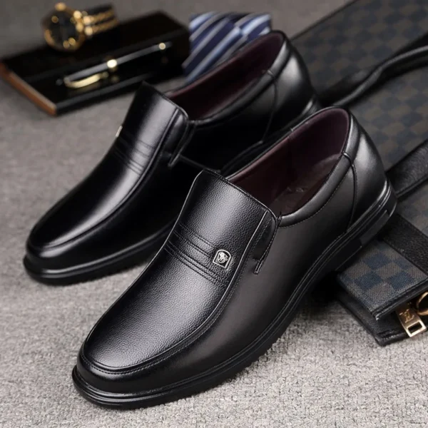 Handmade Genuine Leather Shoes Men Loafers Business Casual Shoes Classic Soft Leather Hombre Breathable Flat Shoes - Image 4