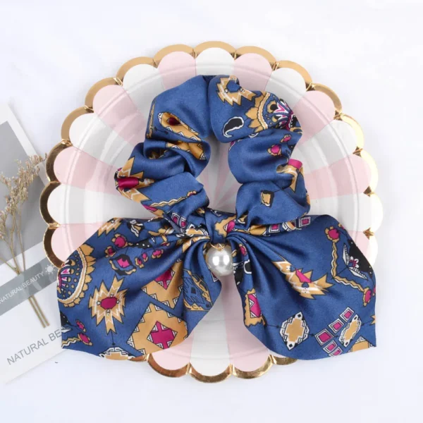 New Chiffon Bowknot Elastic Hair Bands For Women Girls Solid Color Scrunchies Headband Hair Ties Ponytail Holder Hair Accessorie - Image 2