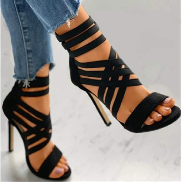 New Summer Women's Shoes Sexy Open Toe Gladiator Shoes Women's High Heels Dress Party Wedding High Heels Sandals - Image 4