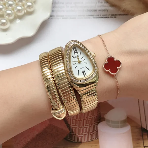 Women Quartz Watch Bracelet Stainless Steel Fashion Gold Ladies Watches Clock High-quality Luxury Ladies Wristwatch(Only Watch) - Image 2