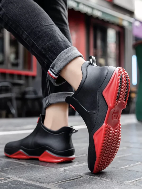 New Rain Shoes Ankle Women Waterproof Shoes Rain Boots Men Anti-slip Wear-resistant Plush Fashion Kitchen Summer Winter - Image 2