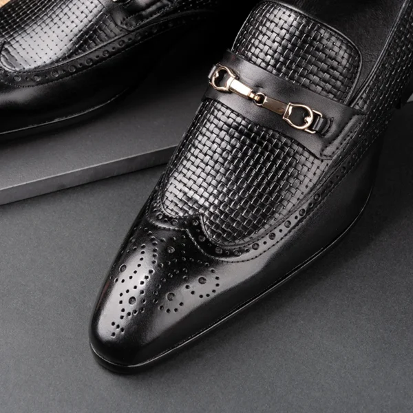 Fashion Business Casual Genuine Leather Shoes Handmade Party Wedding Wear Men Office Dress Shoe Big Size 39-50 Black Loafers - Image 6